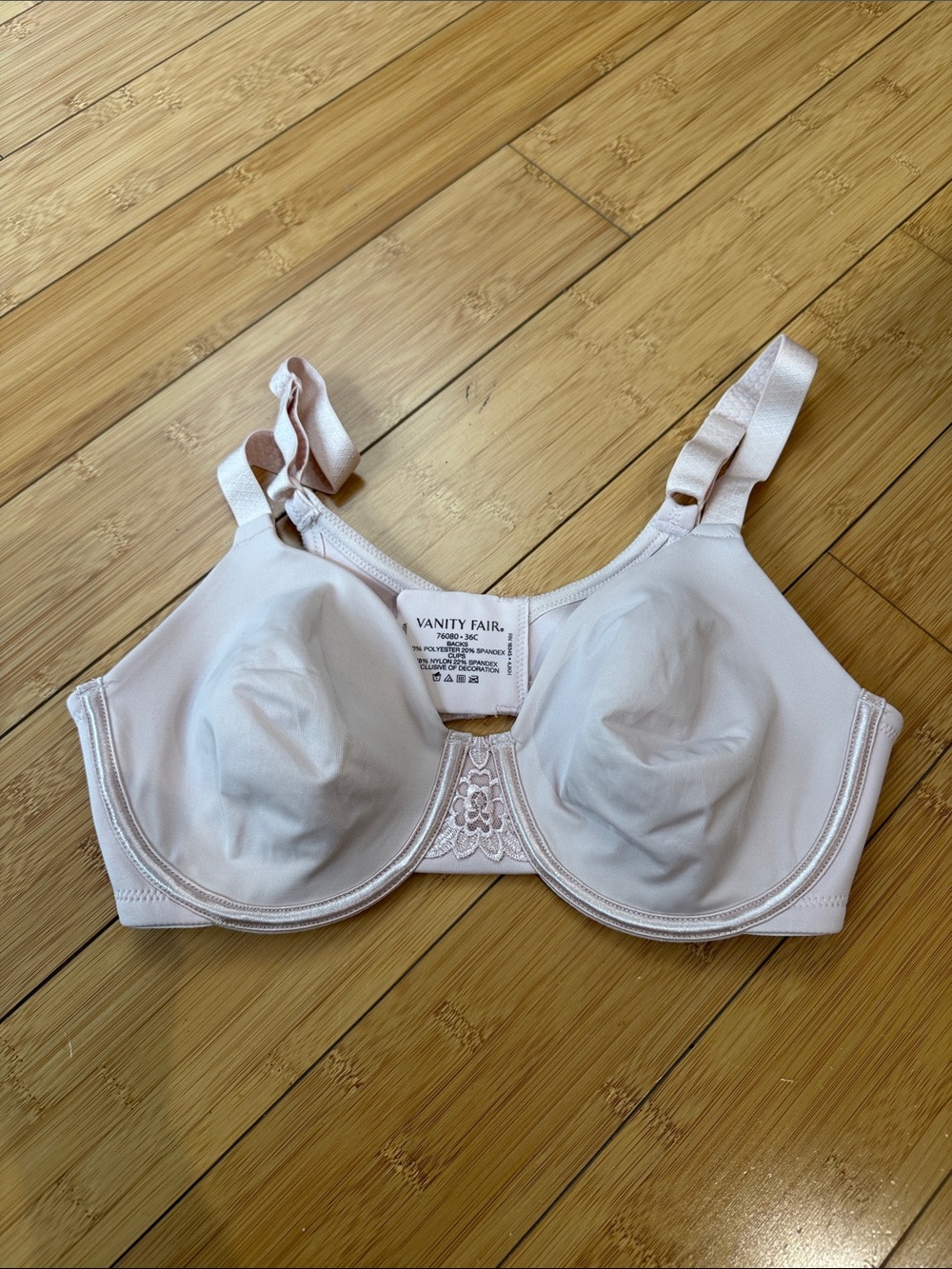 Vanity Fair Bra Backs Size 36C Pink Lightly Lined Underwire Adjustable Clasp